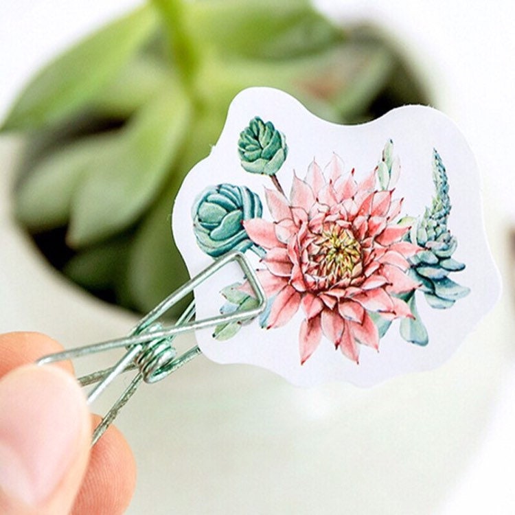 Flowers & Plants Mini Box Stickers | 46 Peel Off Sticker | Scrapbooking Journalling Stationery - SweetpeaStore