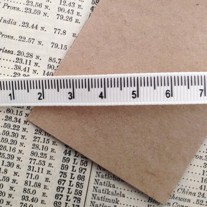 9mm Ivory Cream Printed Tape Measure Grosgrain Ribbon | Metre or 25m Roll - SweetpeaStore
