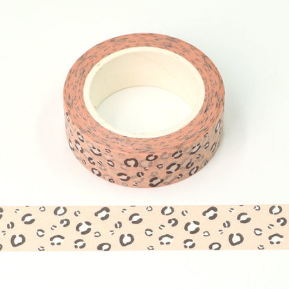Pink Leopard Print Paper Washi Tape | 1.5cm x 10m | Cute Stationery Journals Scrapbook
