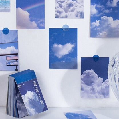 Cloud Collage Photo Sticker Book 4cm x 6cm | Journalling Planners Scrapbooking | 50 Sheets | Washi Paper Peel off Stickers - SweetpeaStore