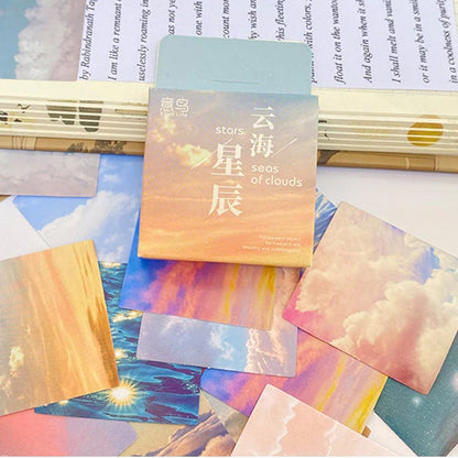Cloud & Sea Photo Mini Box Stickers | 46 Summer Holiday Travel Journal Collage Planner Scrapbook Peel Off Mini Box Sticker - SweetpeaStore