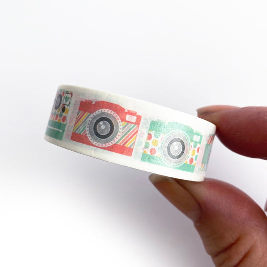 Cute Camera Washi Tape | Pastel Stationery | 1.5cm x 10m | Journalling Scrapbooking - SweetpeaStore