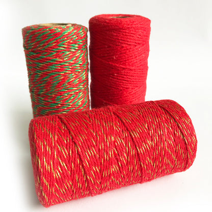 Metallic Lurex Bakers Twine 100m Roll | Wrapping Craft Rustic String | Gold Silver White Natural Red Green Metallic - SweetpeaStore