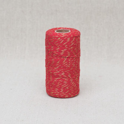 Metallic Lurex Bakers Twine 100m Roll | Wrapping Craft Rustic String | Gold Silver White Natural Red Green Metallic
