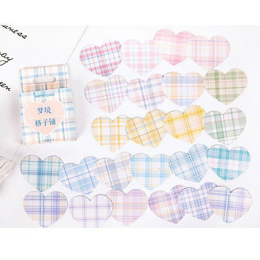 Cute Heart Mini Box Stickers | Pastel 46 Paper Peel Off Sticker | Scrapbooking Journal