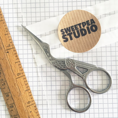 Silver Stork Scissors | Embroidery Bird Needlework Embroidery Craft Manicure Scissor - SweetpeaStore