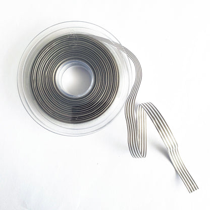 Warm Grey & White Nautical Stripe Ribbon | 9mm 16mm 25mm | Per Metre or FULL ROLL| Lightweight Polyester | Sewing Wrapping