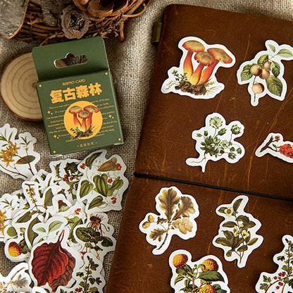 Autumn Forest Stickers Forest Flowers & Fungus Dandelion Mini Box | 46 Peel Off Sticker | Scrapbooking Journalling