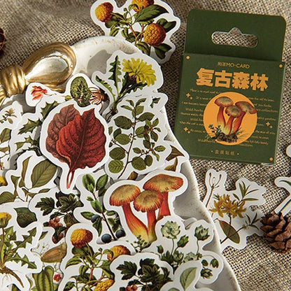 Autumn Forest Stickers Forest Flowers & Fungus Dandelion Mini Box | 46 Peel Off Sticker | Scrapbooking Journalling