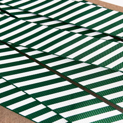 Green & White Ribbon Christmas Candy Cane Stripe Grosgrain | 16mm 1m or Full 25m Roll | Wrap Bow - SweetpeaStore