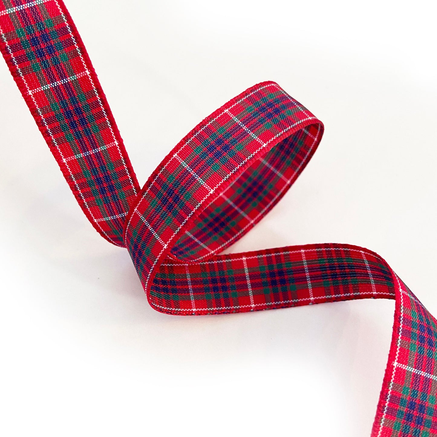 Frazer Tartan Ribbon | 16mm Red Green White Plaid Check Trim | Metre or Full 25m Roll - SweetpeaStore