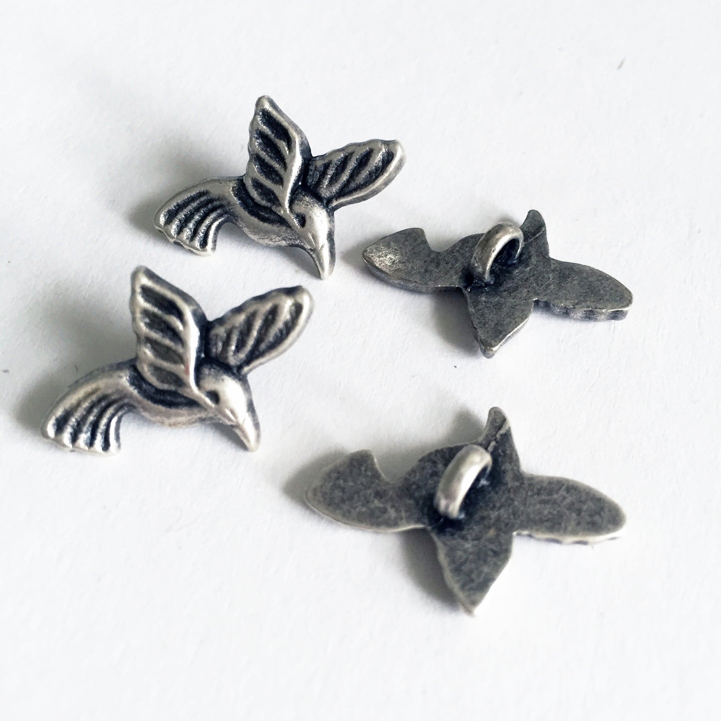 Metal Buttons Silver Coloured | Bird Heart Butterfly | Sewing Dressmaking Craft - SweetpeaStore