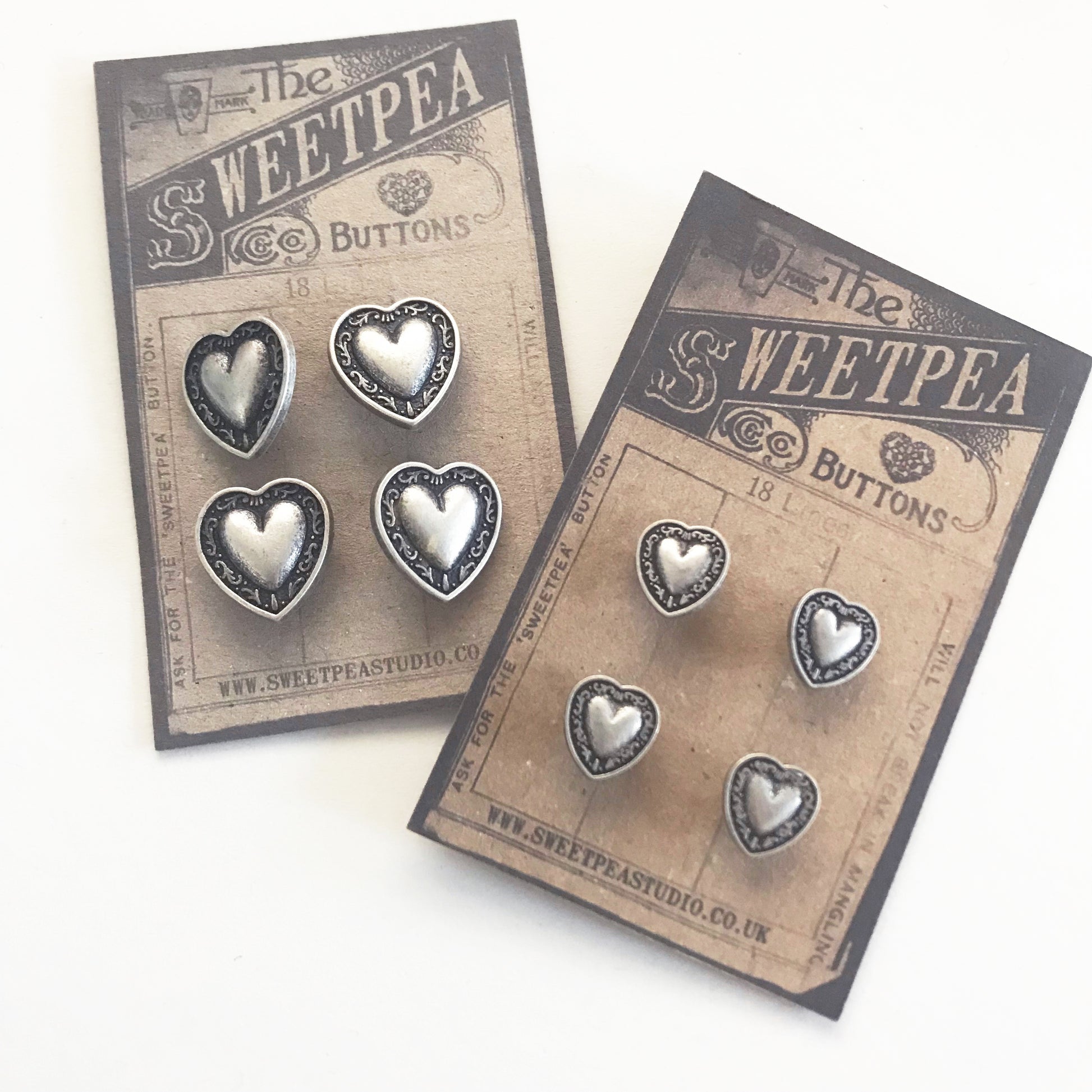 Metal Buttons Silver Coloured | Bird Heart Butterfly | Sewing Dressmaking Craft - SweetpeaStore