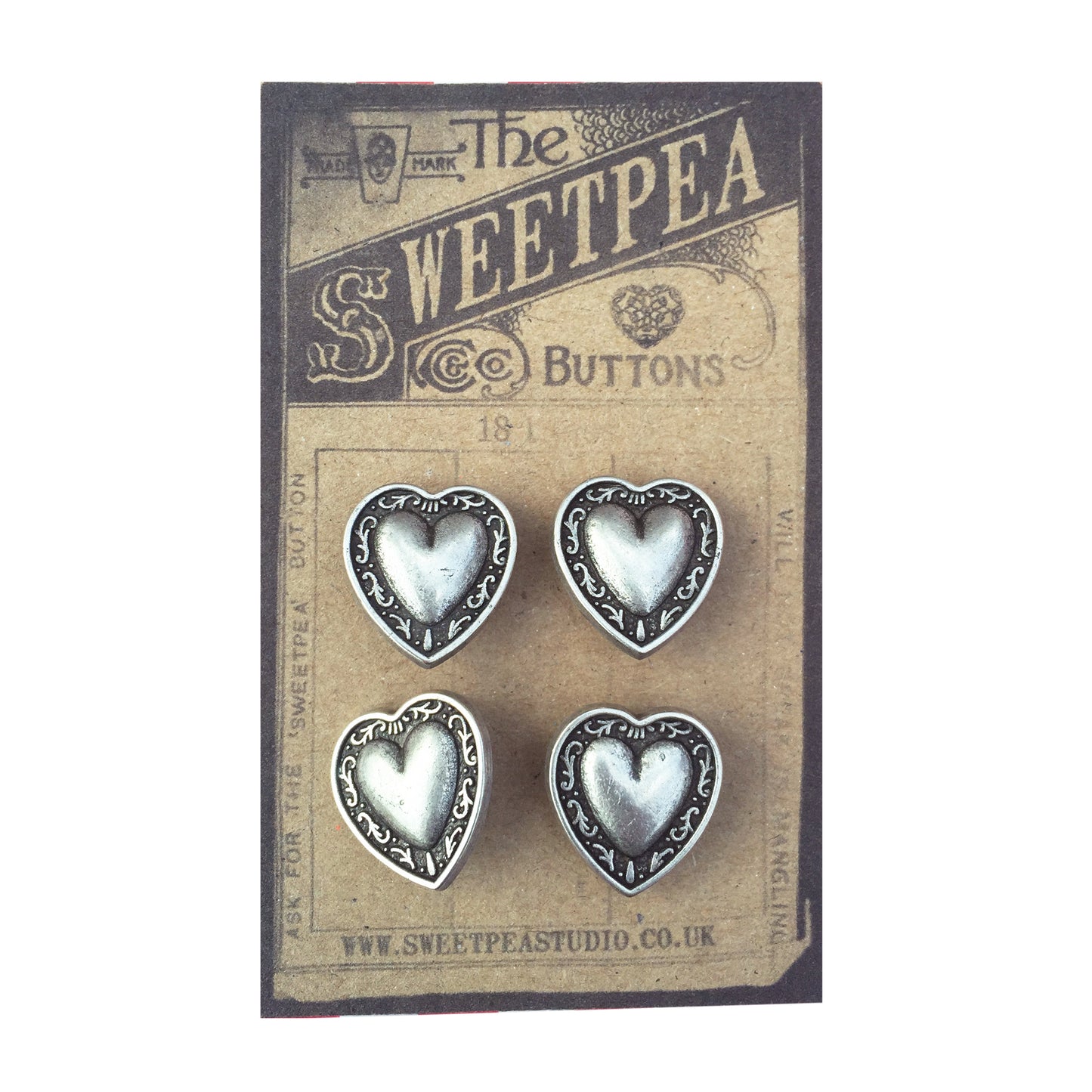 Metal Buttons Silver Coloured | Bird Heart Butterfly | Sewing Dressmaking Craft