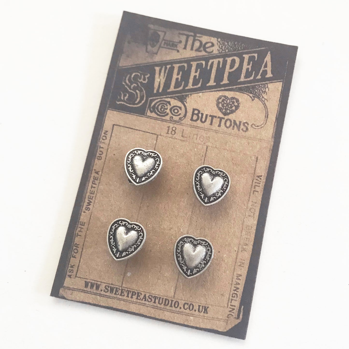 Metal Buttons Silver Coloured | Bird Heart Butterfly | Sewing Dressmaking Craft - SweetpeaStore