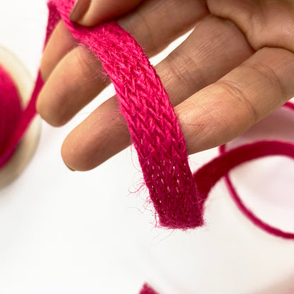 Hessian Ribbon Jute Tape 10mm Natural Red Pink | Metre or Full Roll Rustic Trim - SweetpeaStore