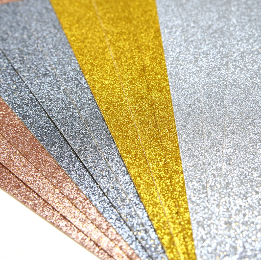 Glitter Card A4 or 12" x 12" Double Sided Metallics Rose Gold Silver or Rainbow - SweetpeaStore