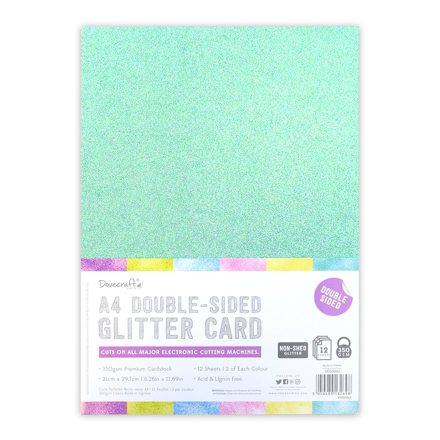 Glitter Card A4 or 12" x 12" Double Sided Metallics Rose Gold Silver or Rainbow - SweetpeaStore