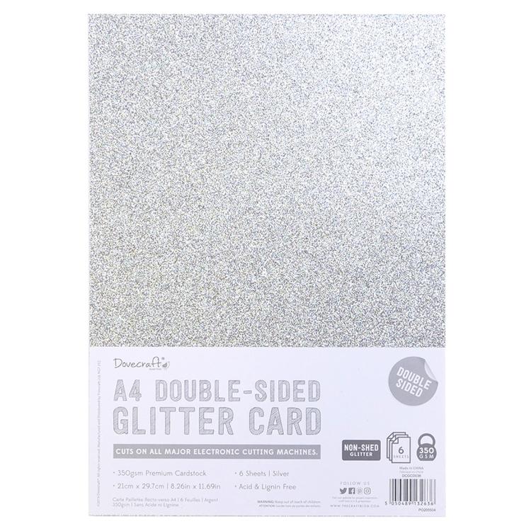 Glitter Card A4 or 12" x 12" Double Sided Metallics Rose Gold Silver or Rainbow - SweetpeaStore
