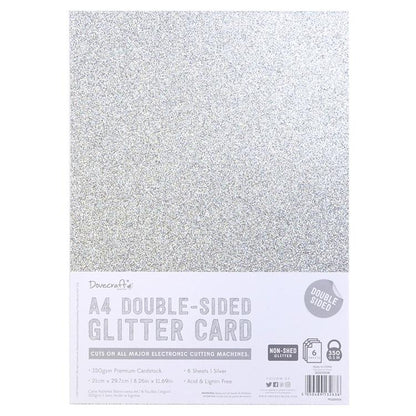 Glitter Card A4 or 12" x 12" Double Sided Metallics Rose Gold Silver or Rainbow - SweetpeaStore