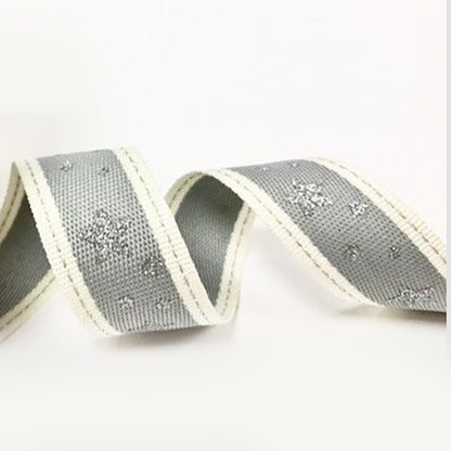 Metallic Star Ribbon | 25mm Gold Silver Red Green Gold Silver Grey | Wrapping Craft | 1m or Full 10 Roll - SweetpeaStore