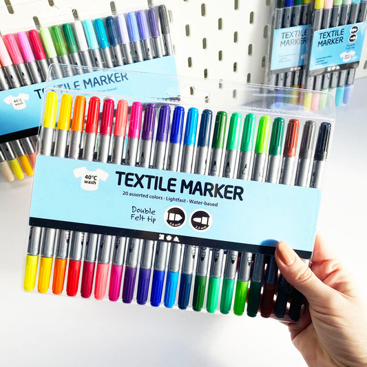 Fabric Pens Textile Markers Bold Vibrant Dual Ended Pen | Choose Set Brights Muted - SweetpeaStore