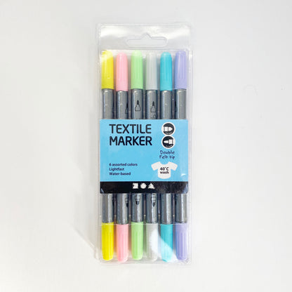 Fabric Pens Textile Markers Bold Vibrant Dual Ended Pen | Choose Set Brights Muted - SweetpeaStore