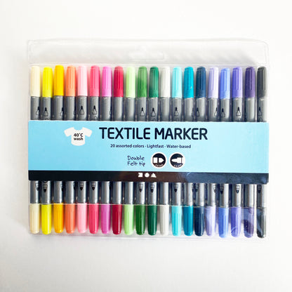 Fabric Pens Textile Markers Bold Vibrant Dual Ended Pen | Choose Set Brights Muted - SweetpeaStore