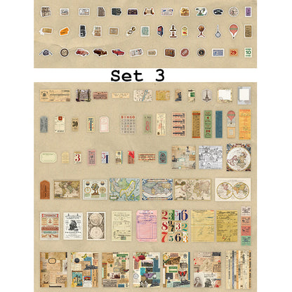 Scrapbooking Sticker & Paper Set | Vintage Ephemera | 200 pcs | Junk Journaling - SweetpeaStore