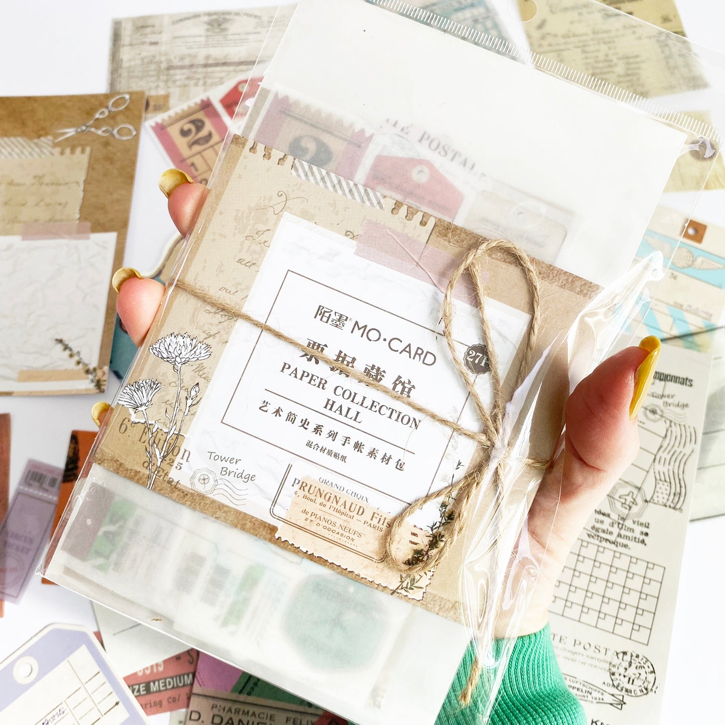 Scrapbooking Set | Stickers Papers Tags | Vintage Ephemera Scraps | Set of 27