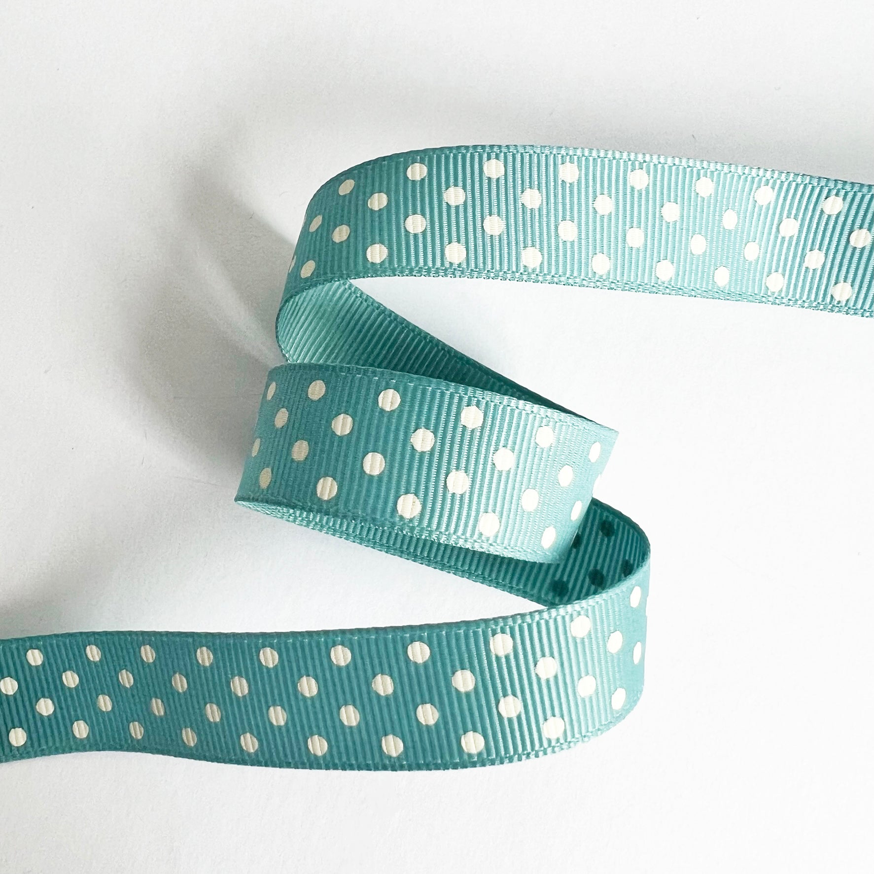 Blue Spot Ribbon | Grosgrain 16mm 5/8 Inch | Wrapping Craft | Metre or Full Roll - SweetpeaStore