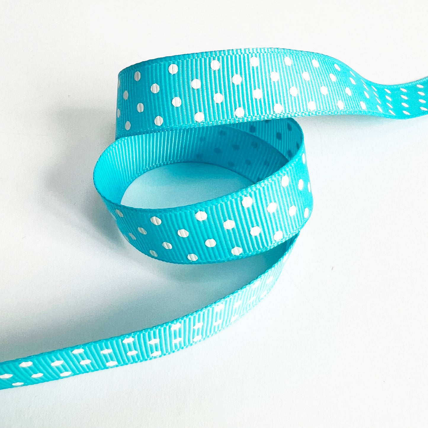 Blue Spot Ribbon | Grosgrain 16mm 5/8 Inch | Wrapping Craft | Metre or Full Roll - SweetpeaStore