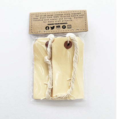 Manilla Cream Card Tags | Vintage String Eyelet | Craft Wrapping Label