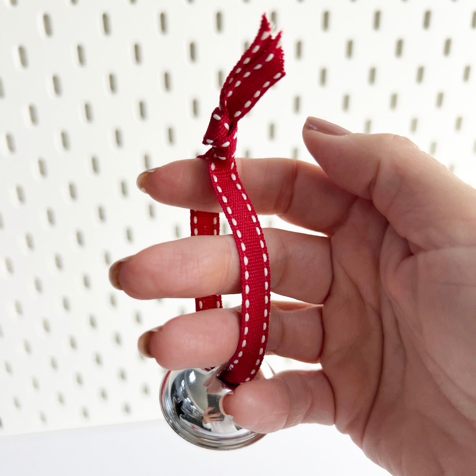 Cranberry Red & White Stitch Ribbon 9mm | Wrap Craft | Metre or Full 20m Roll - SweetpeaStore