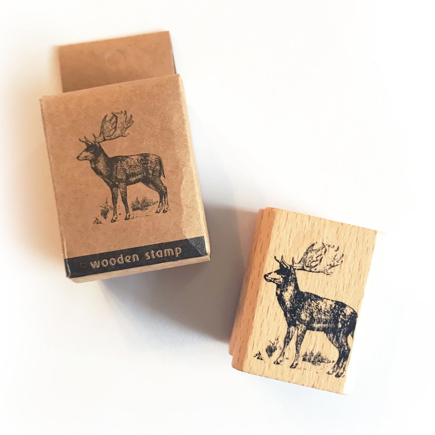 Stag Wooden Rubber Stamp | Reindeer Rustic Craft | Printing Stamps Craft - SweetpeaStore