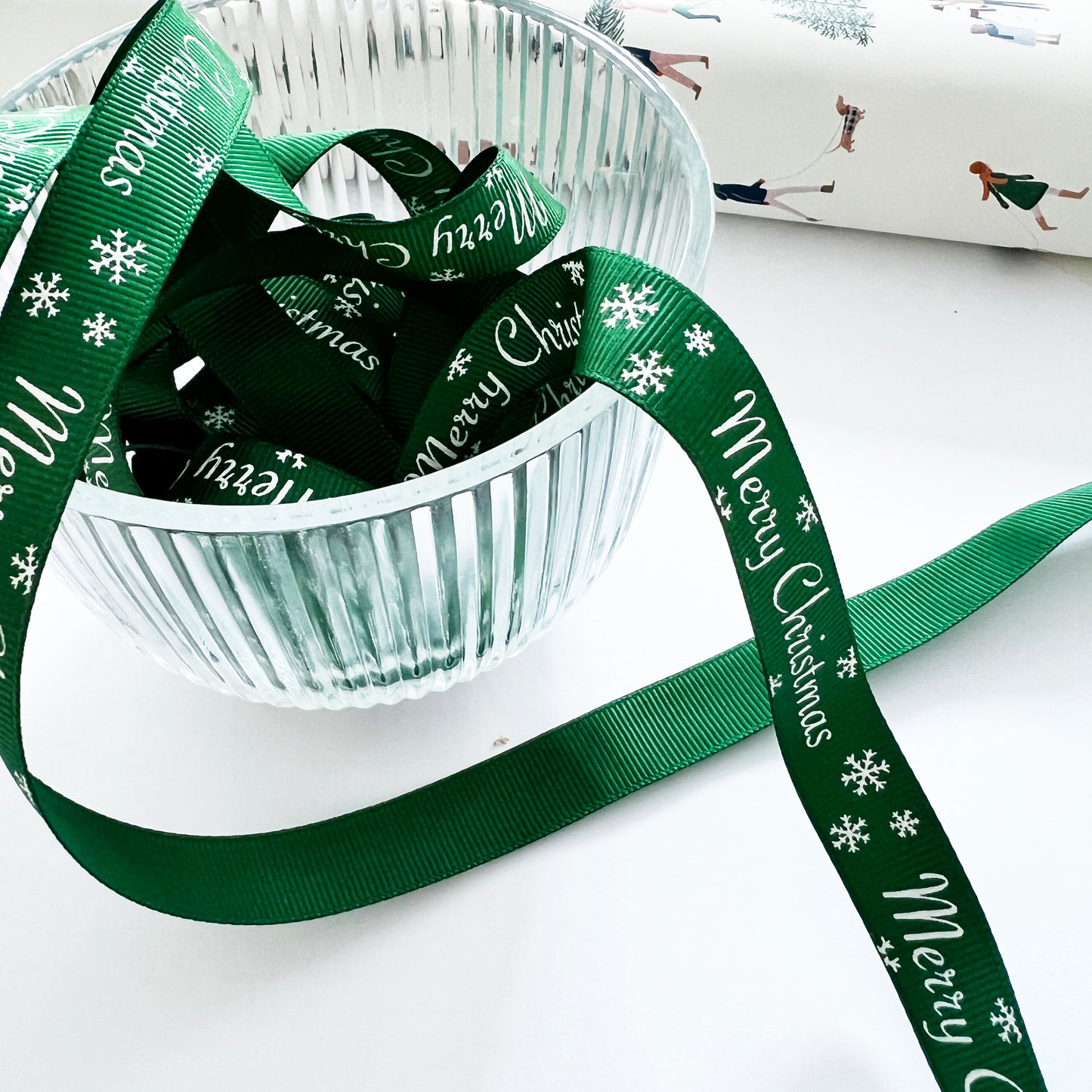 Christmas Ribbon | Santa Fox Tree Snowflake Red Green Blue | 10mm 16mm | Wrapping - SweetpeaStore