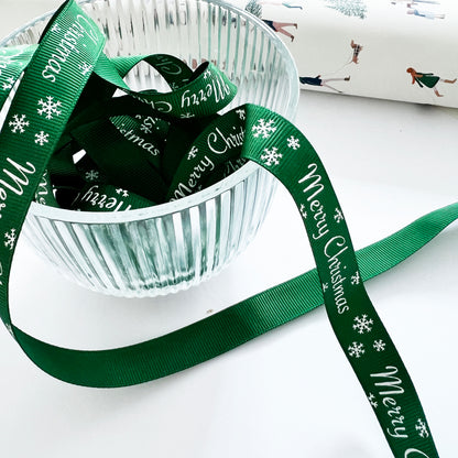 Christmas Ribbon | Santa Fox Tree Snowflake Red Green Blue | 10mm 16mm | Wrapping - SweetpeaStore