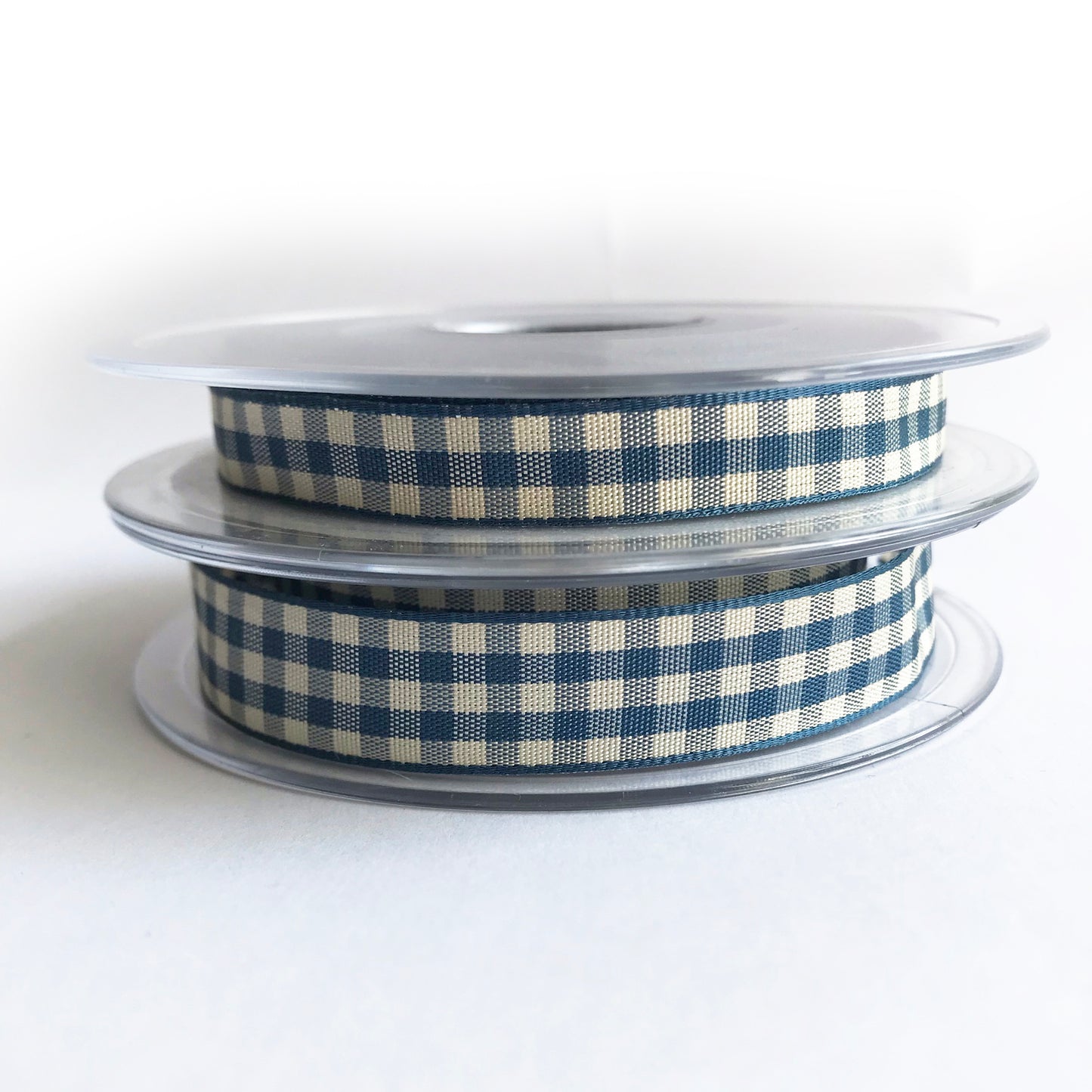Blue & Cream Gingham Ribbon | 10mm 15mm | 1m Full 20m | Craft Wrapping Bows - SweetpeaStore