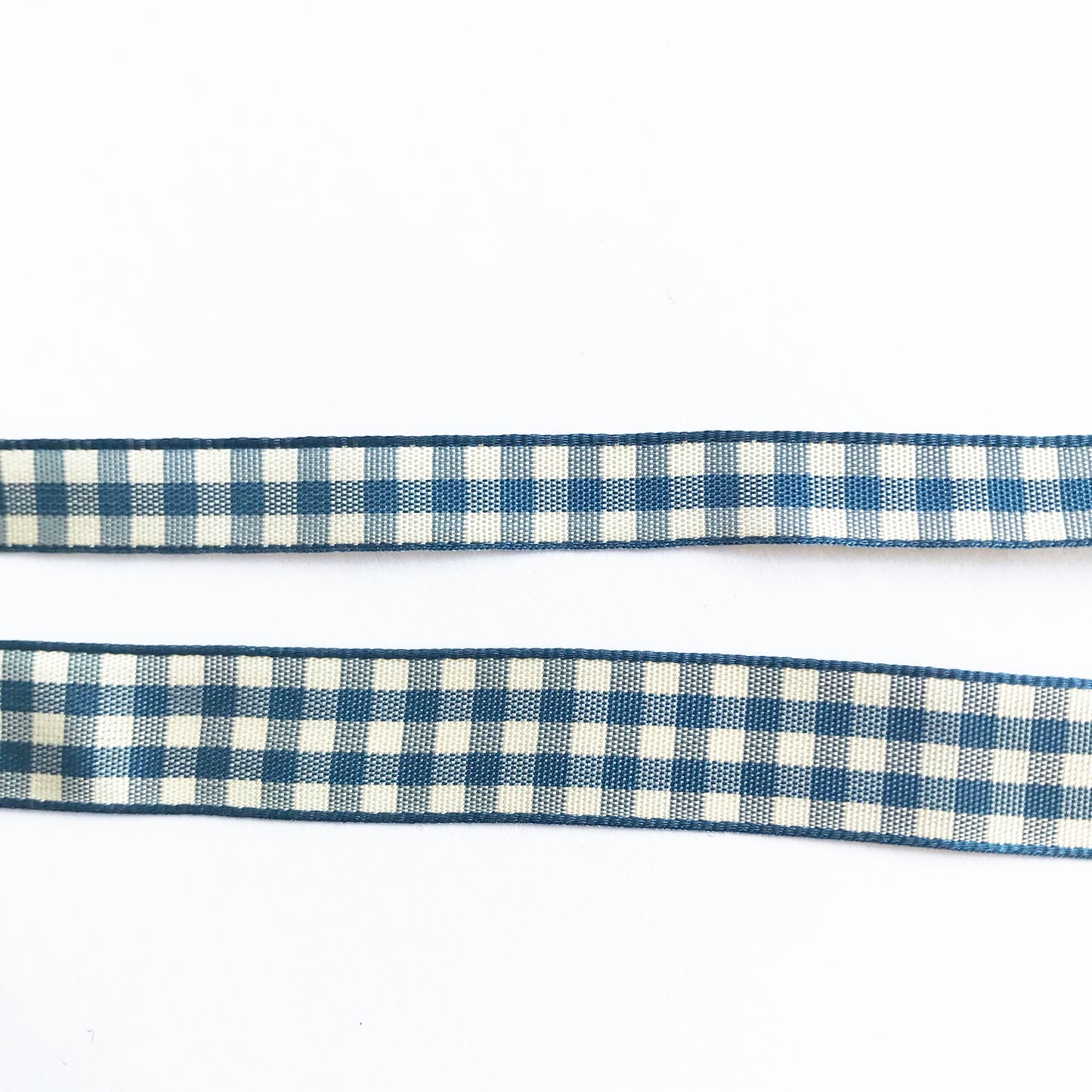 Blue & Cream Gingham Ribbon | 10mm 15mm | 1m Full 20m | Craft Wrapping Bows - SweetpeaStore