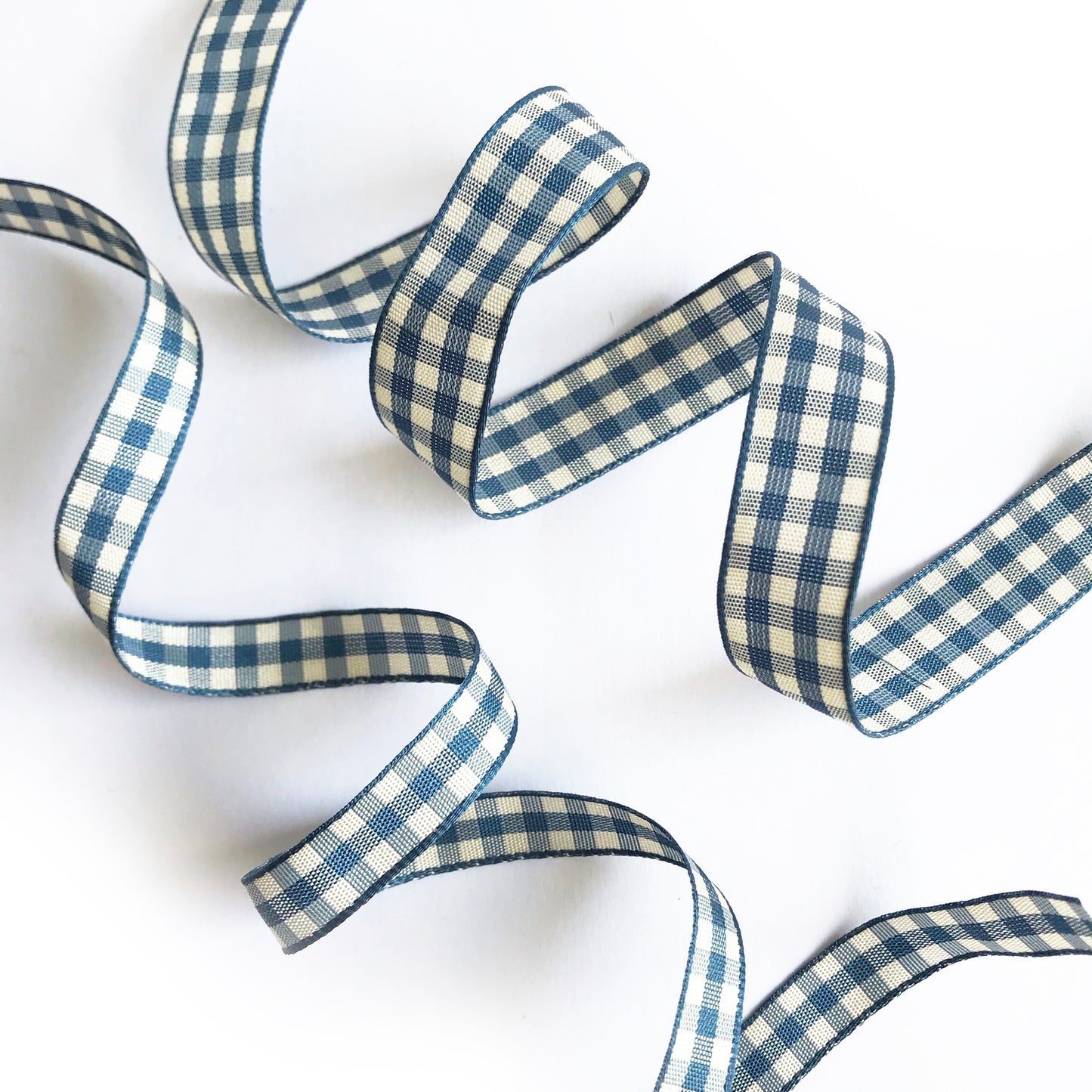 Blue & Cream Gingham Ribbon | 10mm 15mm | 1m Full 20m | Craft Wrapping Bows - SweetpeaStore