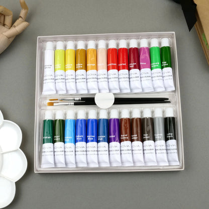 Watercolour Paints | 3 Brushes | NOVA | 24pcs | Art Supplies Paint - SweetpeaStore