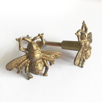 Drawer Knobs | Set of 2 Sass and Belle Vintage Brass Golden Bee | Upcycling - SweetpeaStore