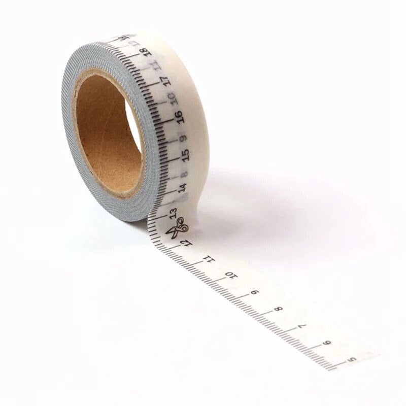 Washi Tape White Tape Measure Ruler Paper | 15mm x 10m | Journals Scrapbooks - SweetpeaStore