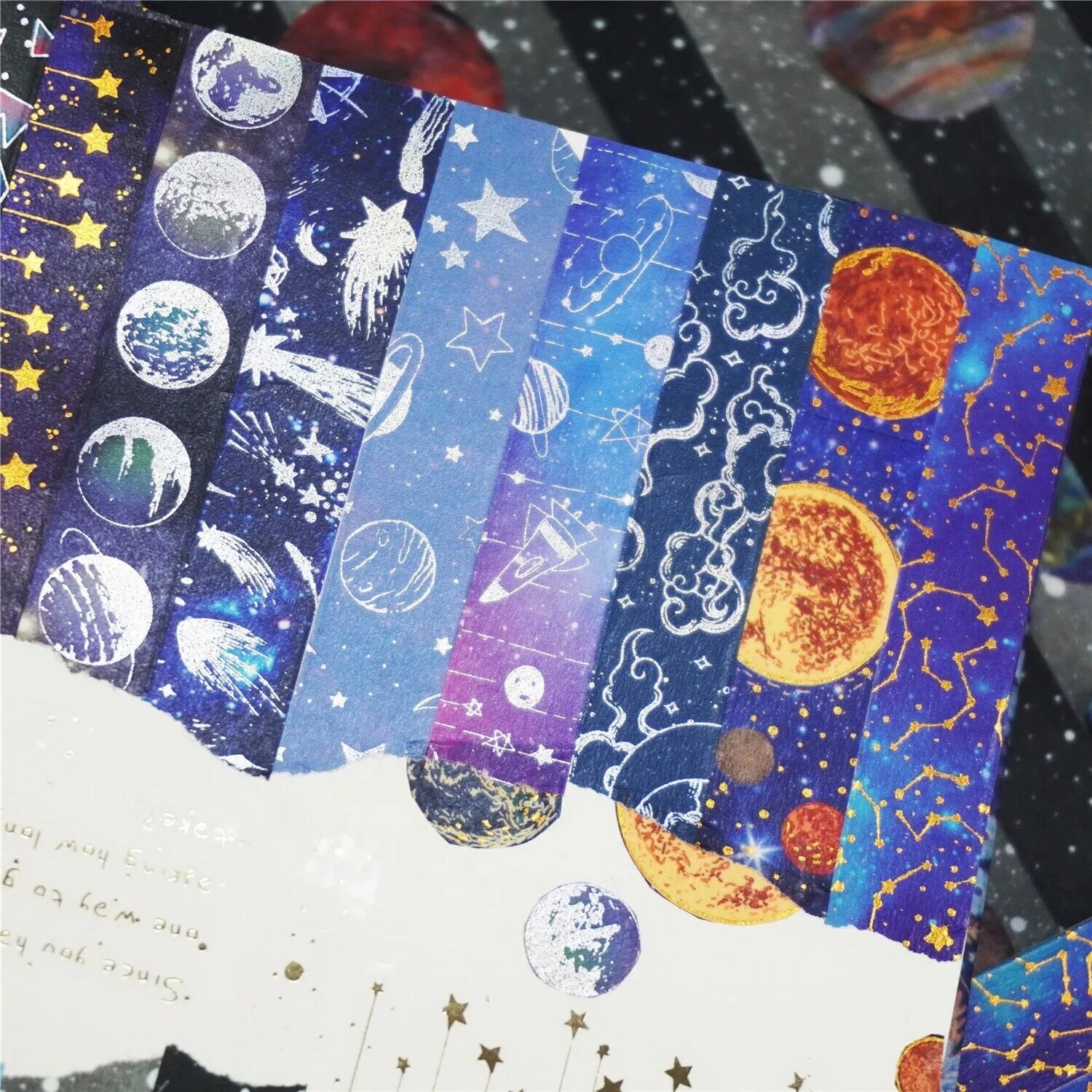 Starry Sky Washi Tape | 19 Rolls | Stars Planets Night Sky | Journalling Stationery - SweetpeaStore