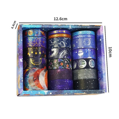 Starry Sky Washi Tape | 19 Rolls | Stars Planets Night Sky | Journalling Stationery - SweetpeaStore