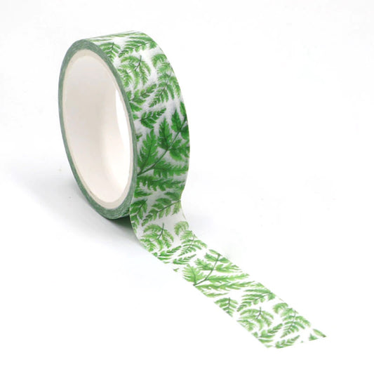 Green Ferns Washi Tape | 15mm x 5m | Journal Planner
