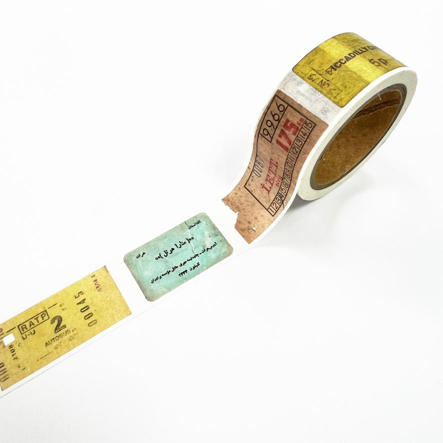 Vintage Ticket Washi Tape | 20mm x 10m | Journal Planner - SweetpeaStore