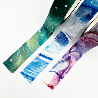 Agate Foil Star Washi Tape | Set Of Three | 15mm x 10m | Journalling Scrapbook Planner - SweetpeaStore