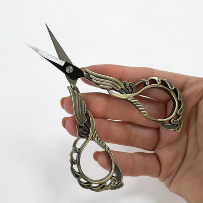 Angel Wing Antique Gold Coloured Scissors | Needlework Embroidery Quilting Craft - SweetpeaStore