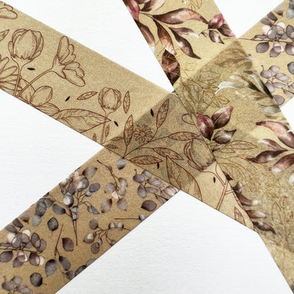 Flowers & Foliage Washi Tape | Set Of Three | 15mm x 10m | Journalling Scrapbook Planner - SweetpeaStore